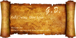 Gévay Dorina névjegykártya